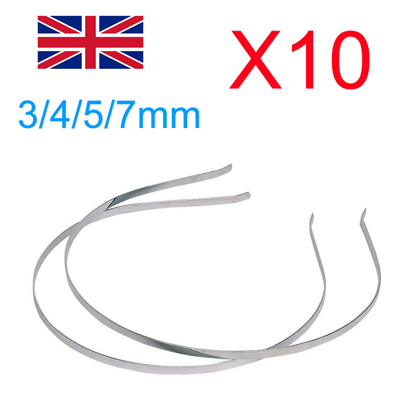 10x Bulk Blank Metal Headbands for Craft DIY Alice Hair Band Frame Hair