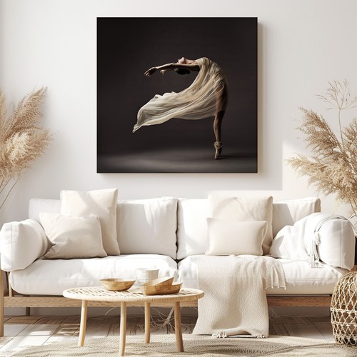 Abito ballerina in seta stampa tela arte da parete, elegante arredamento casa appendiabiti da parete - Foto 5 di 12