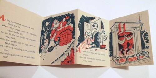 VTG 70s The Night Before Christmas Scholastic Mini Book Folded Paper PG 1522 NOS - Picture 5 of 9