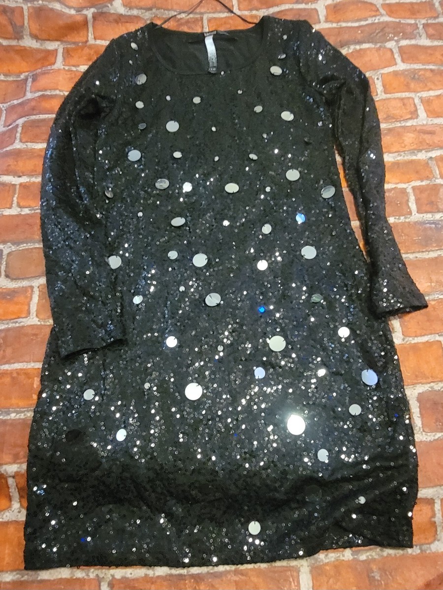 Kensie Bodycon Dress Black Sequins Sz Xs