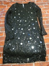 Kensie Bodycon Dress Black Sequins Sz Xs
