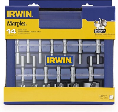 14 Pcs IRWIN Marples Forstne Wood Drill Bits for Fine Woodworking Cabinet-making