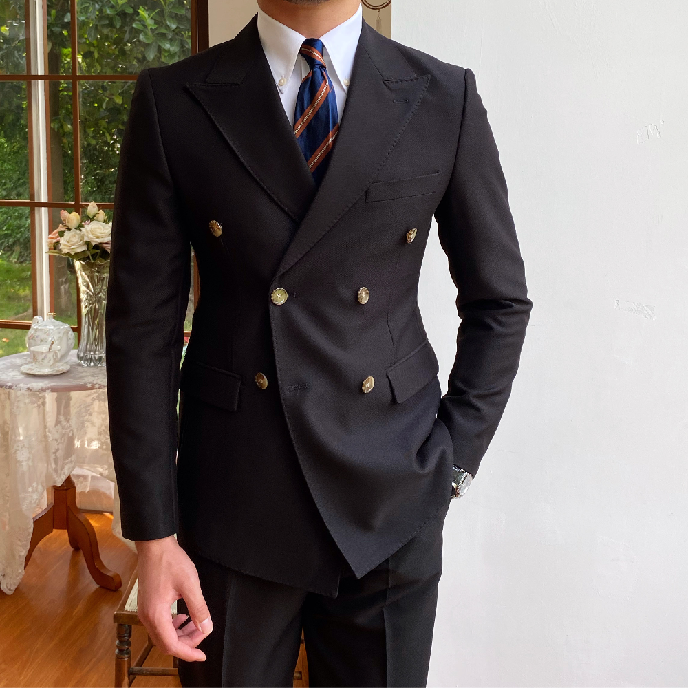 ジャケット・アウター th Products Peaked Lapel Double Jacket Stylish TH Products Double Jacket for Men, Size S, Grey