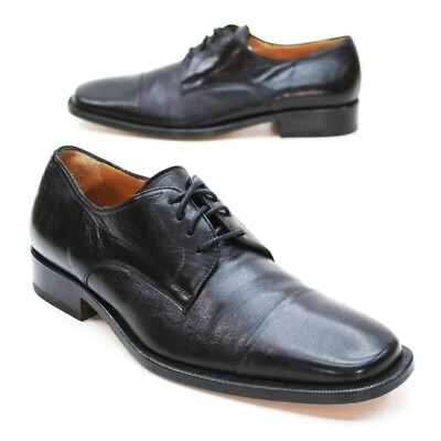 Bruno Magli Men\'s 7.5 Black Leather Cap-toe Dress Lace-up Oxfords - Italian Bruno Magli Men main image 4