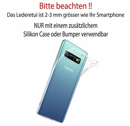 Suncase Pelle Custodia IN Mocca Braun + Silicone per Samsung Galaxy S10e - Foto 3 di 7