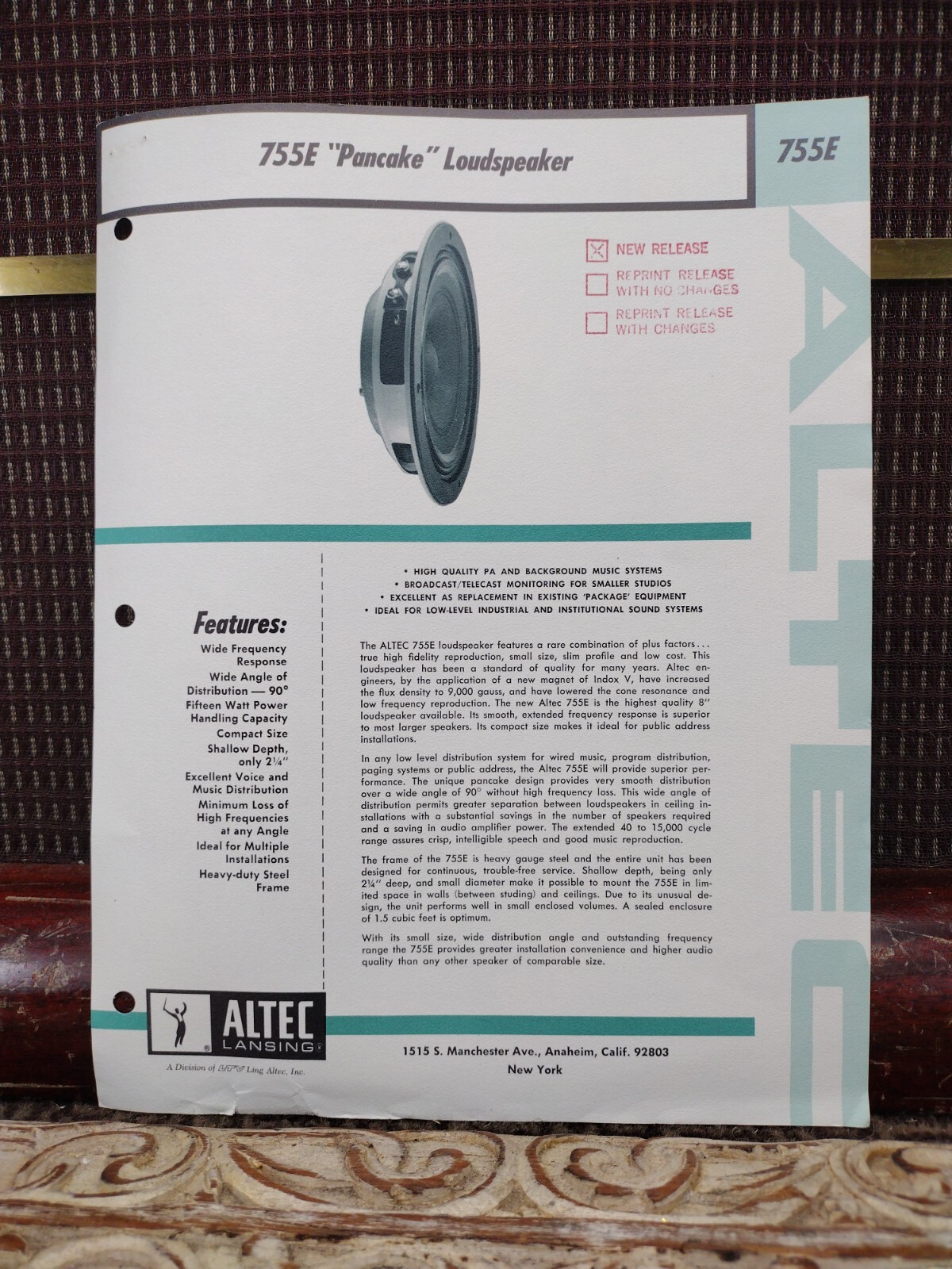 Altec Lansing 755E Medina vintage audio equipment - eBay listing photo 2