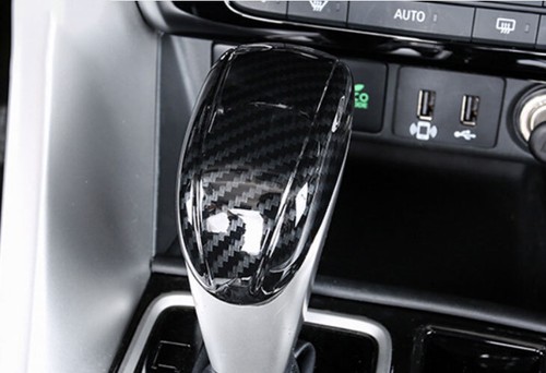 Xotic Tech Carbon Fiber Gear Shift Knob Cover Trim For Honda Accord 2018-2023 – Inner Decor Panel, Black, KT037