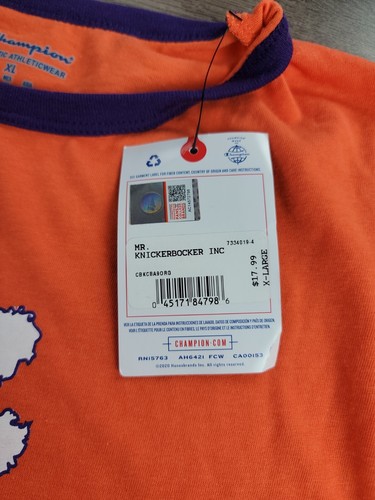 Clemson Tigers Football Shirt Size XL Orange Youth Boys Champion Short Sleeve - Picture 7 of 10