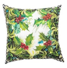 MacKenzie Childs Holly Check Throw Pillow 18" Square NWT