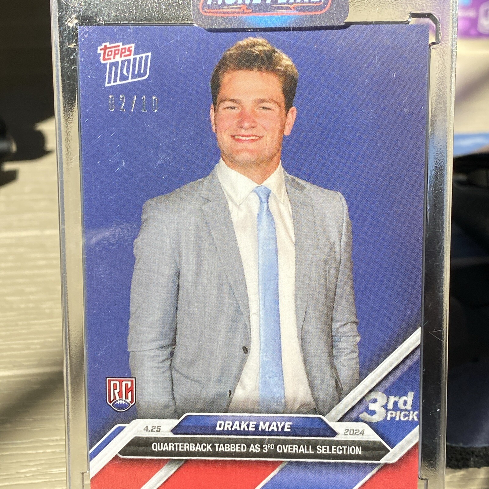 2024 Topps Now #D-3 Drake Maye RC Rookie DRAFT RED /10 PATRIOTS 🔥🔥🔥