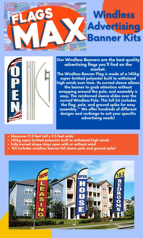 Funnel Cake Fried Fair Food Variation Windless Advertising Banner Flag Pole Kits - Image 3 of 3