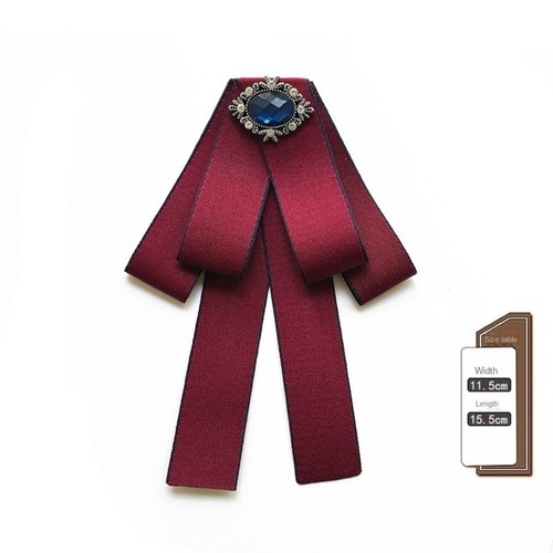 Elegant Bow Tie Solid Color Necktie Shirt Collar Pin Clothing Accessories - Picture 12 of 17