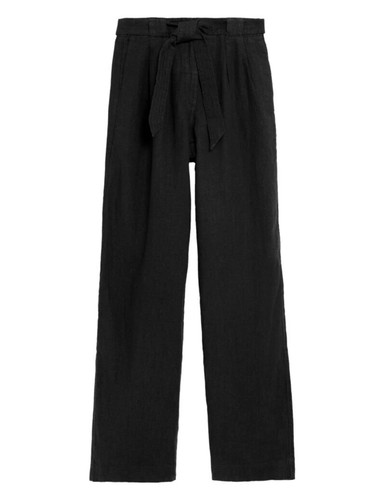 EX M&S LINEN WIDE TROUSER PURE LINEN BELTED SUMMER PANT HOLIDAY LADIES - Picture 4 of 16