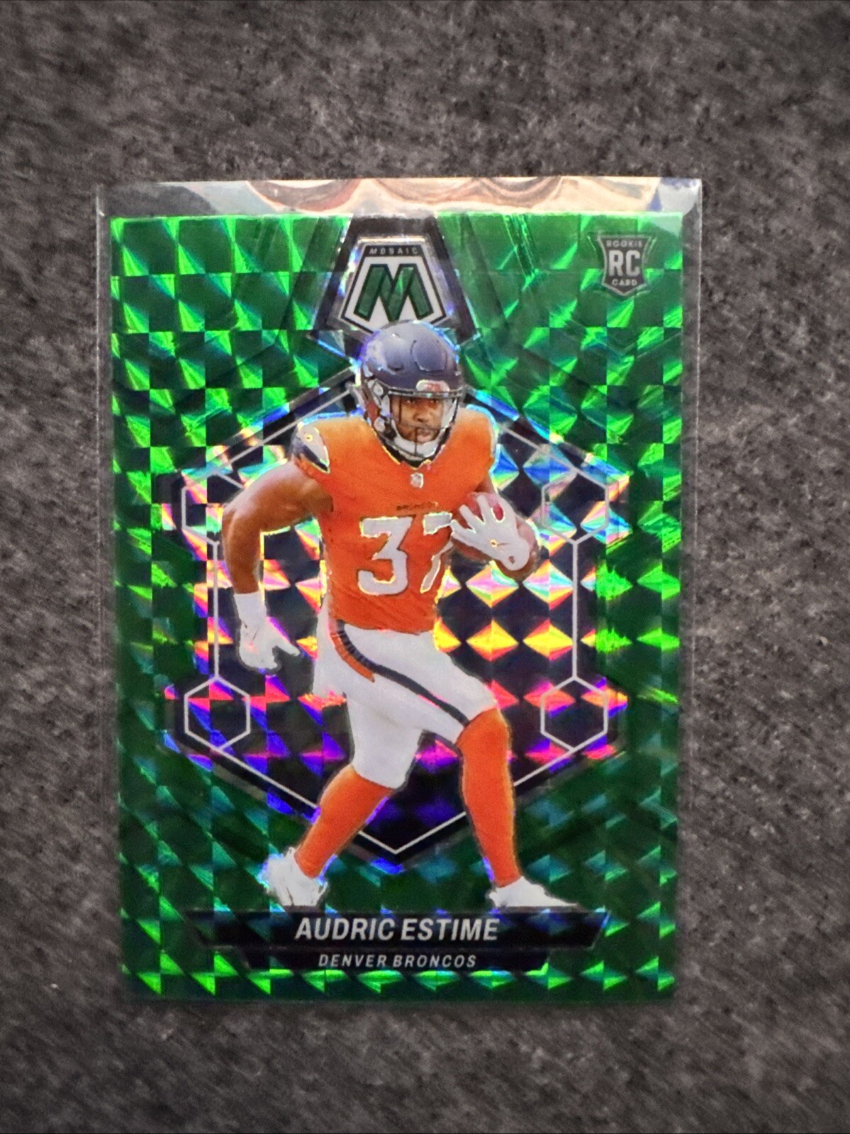 2024 Panini Football Mosaic Audric Estime #392 Green Denver Broncos