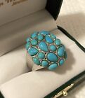 Michael Dawkins Chunky Designer Sterling Silver Turquoise Cluster Ring Size 9.75