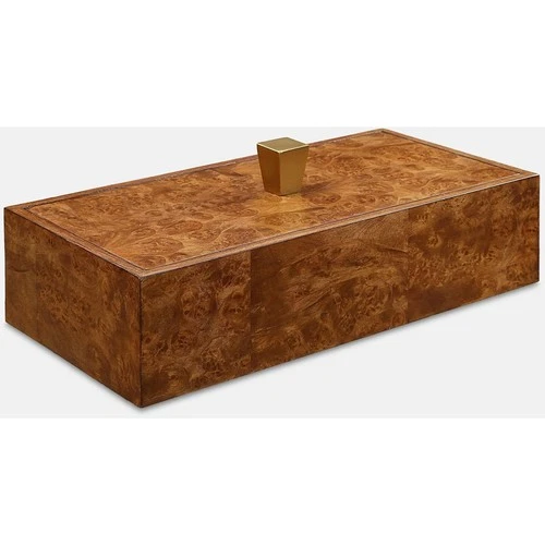 Uttermost 18209 Burl Haven 15 inch Burl Veneer and Antique Brass Box - Picture 1 of 6