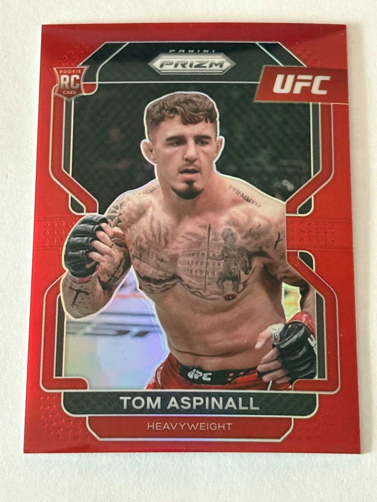2022 Prizm UFC Tom Aspinall RC Red SP /299