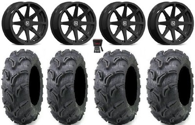 Valor V01 14'' Wheels Black 30'' Zilla Tires Kawasaki Brute Force IRS