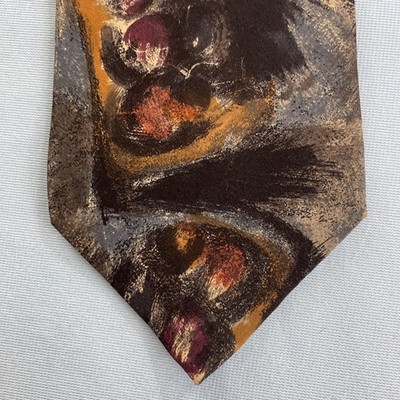 Necktie vtg Ungaro Paris Silk Tie Impression Art Abstract MCM Brush Strokes 4x58