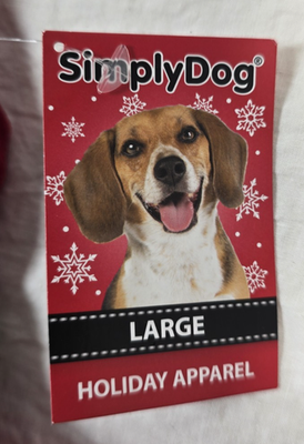 simply dog christmas dress SIMPLY DOG CREAM & PINK "REINDEER FACE" CHRISTMAS DRESS Puppy/Dog MED