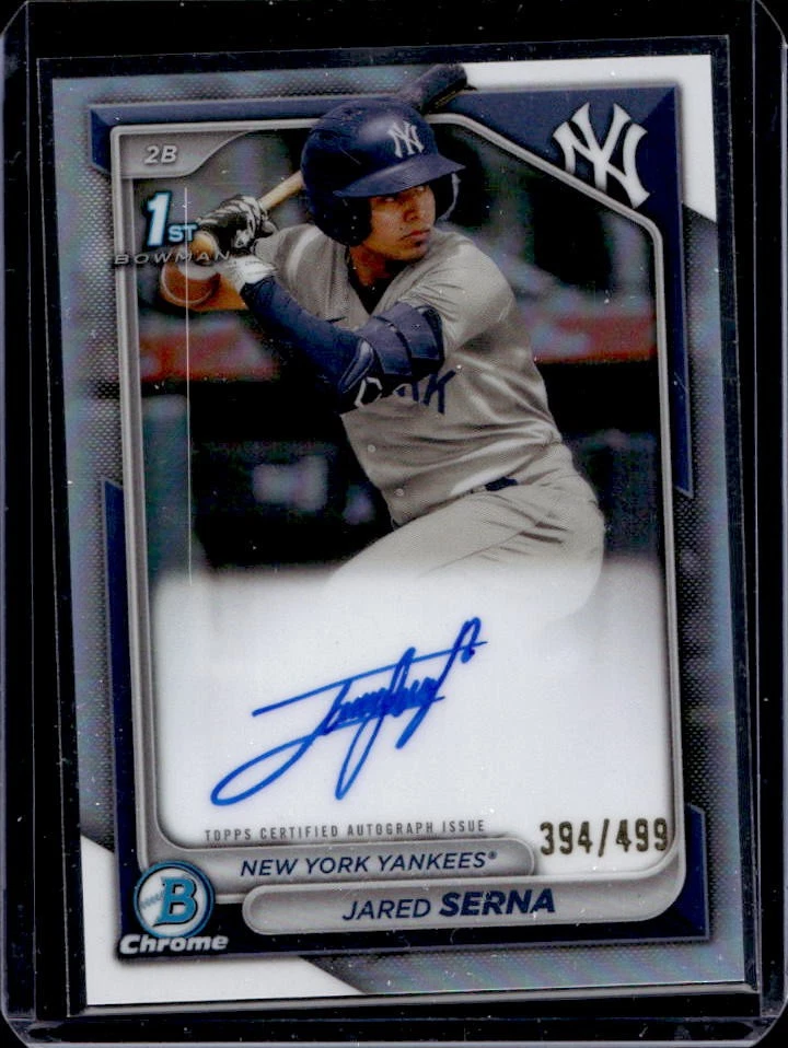 2024 Bowman Jared Serna Chrome Auto Refractor 1st #394/499 Yankees