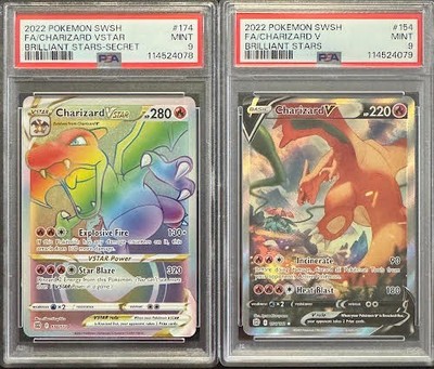 SEQUENTIAL PSA 9 CHARIZARD VSTAR 174 CHARIZARD V 154 ALT BRILLIANT