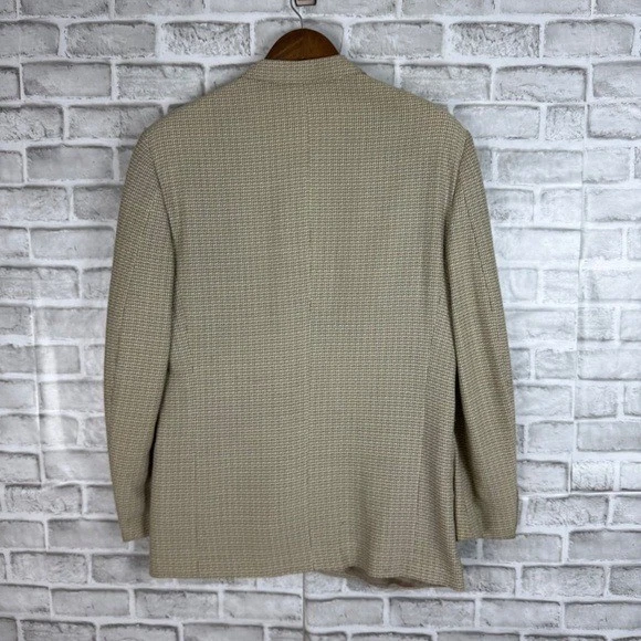 Blazer Traje Chaqueta Para Hombres Salvatore Ferragamo De Colección Bemberg Beige Tweed 2 Botones 42R Foto 4 de 4