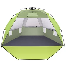 Beach Tent Sun Shelter Pop up Beach Tent Canopy for 4/5/6 Person with Protection