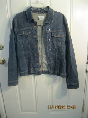 Hennes Women Jacket Denim Cotton Long Sleeve Button Down Size 8 (E-161)