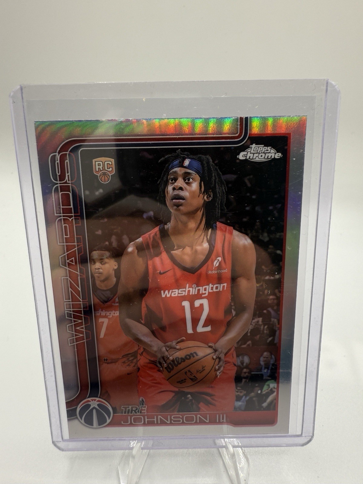 2025 Topps Chrome Tre Johnson III RC Silver Refractor #256 Wizards