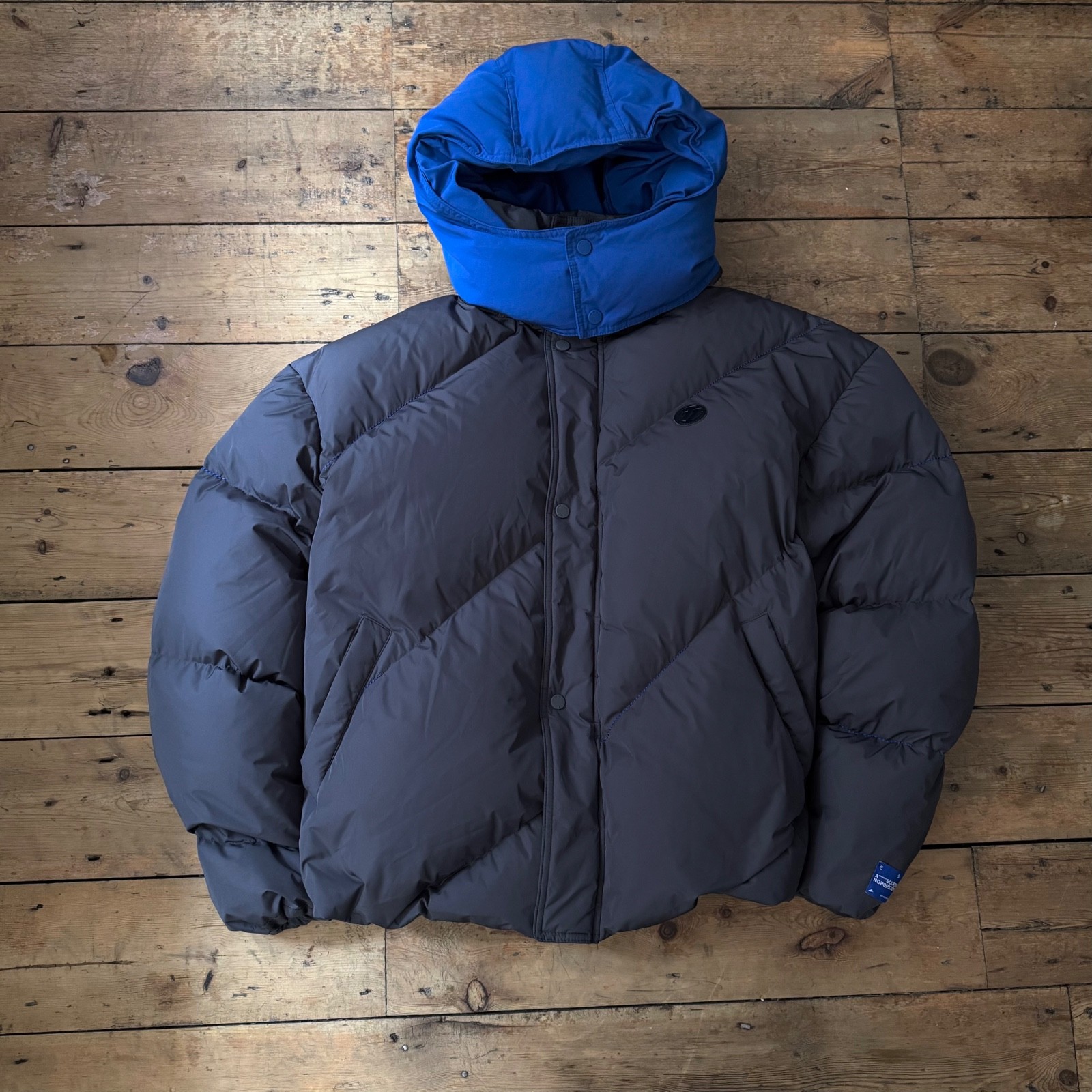 Men's ADER error x Zara Oversized Puffer Grey/Blue Jacket - Size M image 9