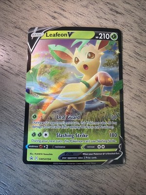 Pokémon Leafeon V SWSH194 Full Art Promo Sword & Shield Holo Card