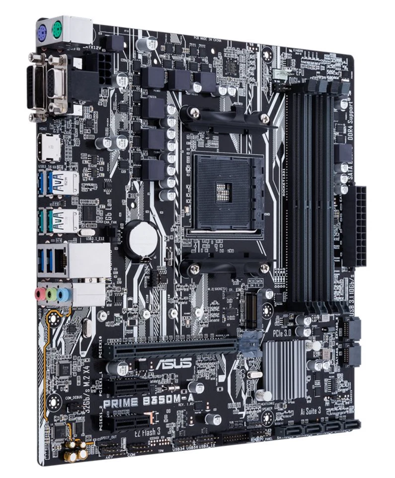 Placa madre MicroATX ASUS PRIME B350M-A AMD B350 AM4 DDR4 SATA3 M.2 (PCIe/SATA) - Imagen 3 de 4