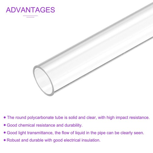 9.6" Clear Rigid Plastic Pipe 22mm(7/8") x 25mm(1") Round Tube for Plumbing - Picture 4 of 5