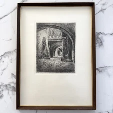 Paul Geissler Original Etching Rothenburg o.T. Signed German Architecture Art
