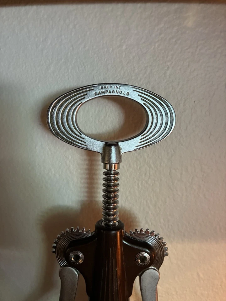 Rare Vintage Campagnolo Wine Corkscrew Cavatappi Bottle Opener Brown c1960 60s - Image 2 of 4