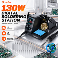 Silverflo 130W Digital Soldering Iron Station Adjustable Temp Welding Kit