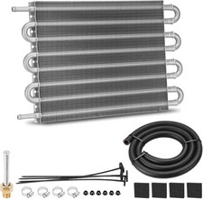 Universal 8 Pass Aluminum Transmission Oil Cooler Kit with Hose Mount