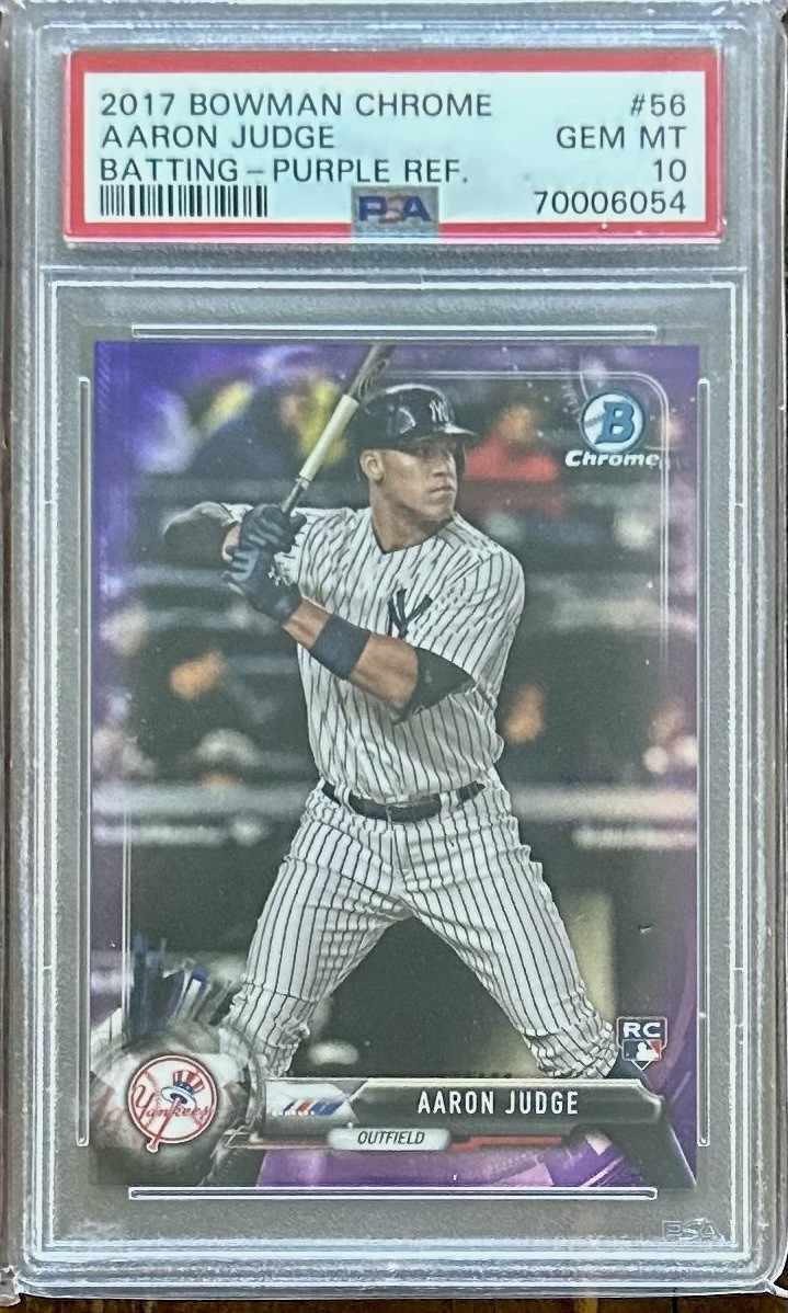 Aaron Judge 2017 Bowman Chrome Purple Refractor RC /250 #56 Yankees PSA 10