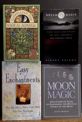 Lot Of 4 Books Moon Magic, Dream Magic, Wiccan, Spell Casting, Enchantments