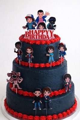 Geburtstag Tortenaufleger Stranger Things Motiv Tortendeko 11 wiederverwendbare Topper