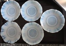 American Sweetheart Monax (White) Glass by MacBeth-Evans Set of 5 Saucer Plates