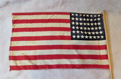 Vintage 48 Star American Flag 11 x 7” Parade Stick Flag Pre-1959