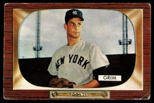 1955 Bowman #167 Bob Grim Rookie card NY Yankees low mid grade looks OK!. rookie card picture