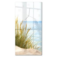 Moderne Wanduhr Aus Glas Mit Leisem Uhrwerk KüStendüNen WeißE Zeiger 30X60 Cm