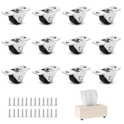 Mini Möbelrollen Set 12 Stk leise gummiert für Schränke DIY Kleinmöbel