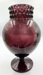 Smith Handmade  Amethyst Glass Apothecary Show  Jar Pedestal, Vintage, Beautiful
