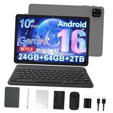 Android 16 Tablet, 10 Inch Tablet with Octa-Core, 24GB RAM 64GB ROM 2TB Black