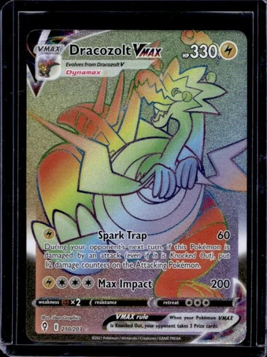 2021 Pokemon SWSH Evolving Skies Dracozolt VMAX Secret Rare #210/203