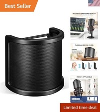 Three-Layered Pop Filter for Enhanced Sound Quality - Ideal for Recording  S...